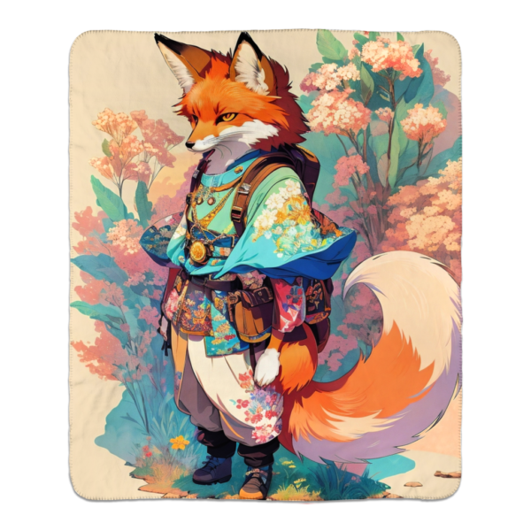 Anime, Fox, Fantasy, Japanese, Character, Kawaii, Cartoon, Foxy, Fleece, Sherpa, Throw Blanket, Soft, Silky