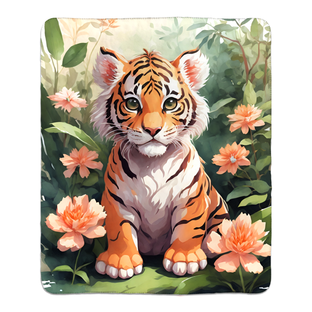 Cute Baby Tiger, Chibi, Kawaii, Anime, Zoo, Jungle, Orange, Stripes, Art,  Animals, Fleece, Sherpa Throw Blanket, Soft, Silky – Woven Throw Blankets –  Just For You